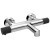 Sapho SOLARIS bateria wannowa ścienna chrom/czarny mat WD010CB