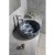 Sapho PRIORI umywalka ceramiczna nablatowa ? 41 cm niebieskie kwiaty PI038