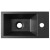 Sapho AMAROK umywalka kompozytowa 40x22cm czarny mat bateria z prawej strony AR500B