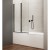 Aqualine Wila parawan wannowy 900x1400 mm składany czarny szkło czyste AQ5742B