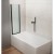 Aqualine Wila parawan wannowy 900x1400 mm składany czarny szkło czyste AQ5742B